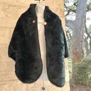 Black Faux Fur Cape
